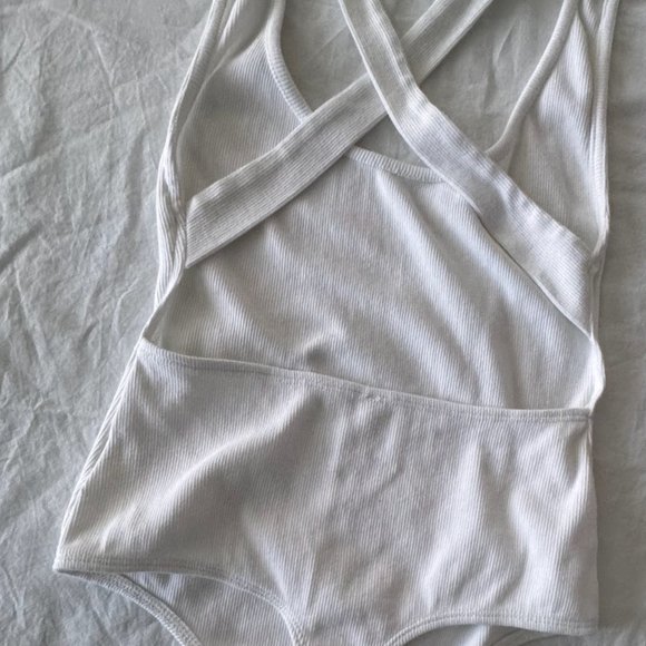 Free People Intimately, White Ribbed Fabric Bodysuit, Size: XS, NWOT/NEW - Picture 13 of 14